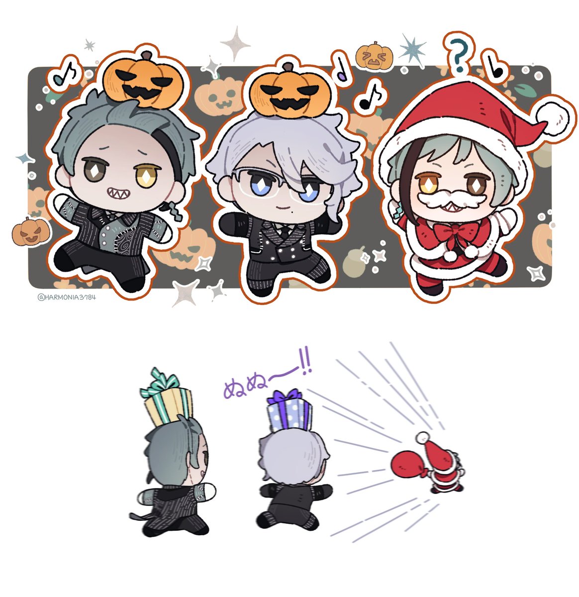 HARMONIA3784's tweet photo. 디스이즈 
           할로윈
   
       디스
                이즈
  할
         로
               윈 

할로윈!    할로윈!    징글벨!
＼🎃へ   へ🎃ヘ  く🎅/     
ヘ / 　　     ( ヘ 　     ( ヘ          
　　>　    <　　      く https://t.co/PlxXopgF32