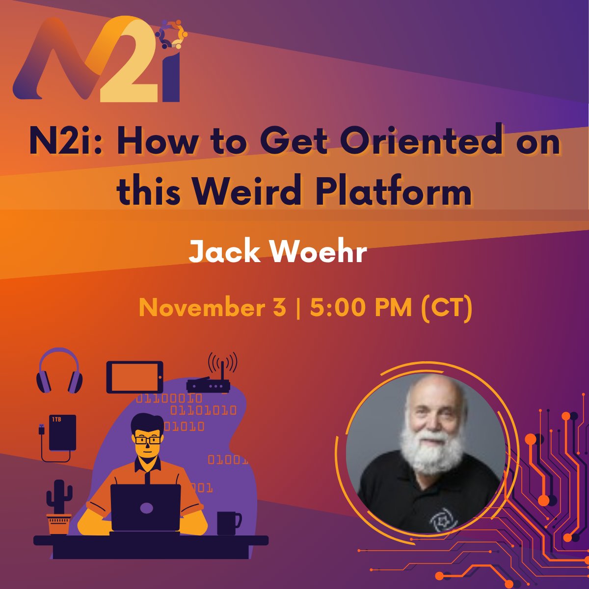 COMMONug's tweet image. 💡The latest N2i is coming November 3rd! Join Jack Woehr to discuss how to get oriented on this weird platform. 

🔗You can register for FREE here: hubs.li/Q03P5G5s0