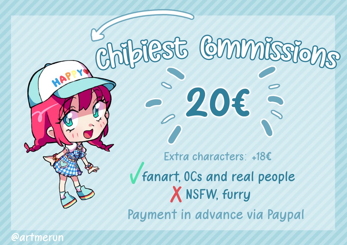 artmerun's tweet photo. 🌸OPENING COMMISSIONS FOR THE FIRST TIME IN +4 YEARS!🌸

♡ 5 slots available, might open more when completed
♡ Colored waist-up OR full body chibi with plain bg
♡ Last pic: examples of past completed commissions
♡ Please DM this account if interested!

#commissionsopen https://t.co/YhbSzTHZQ0
