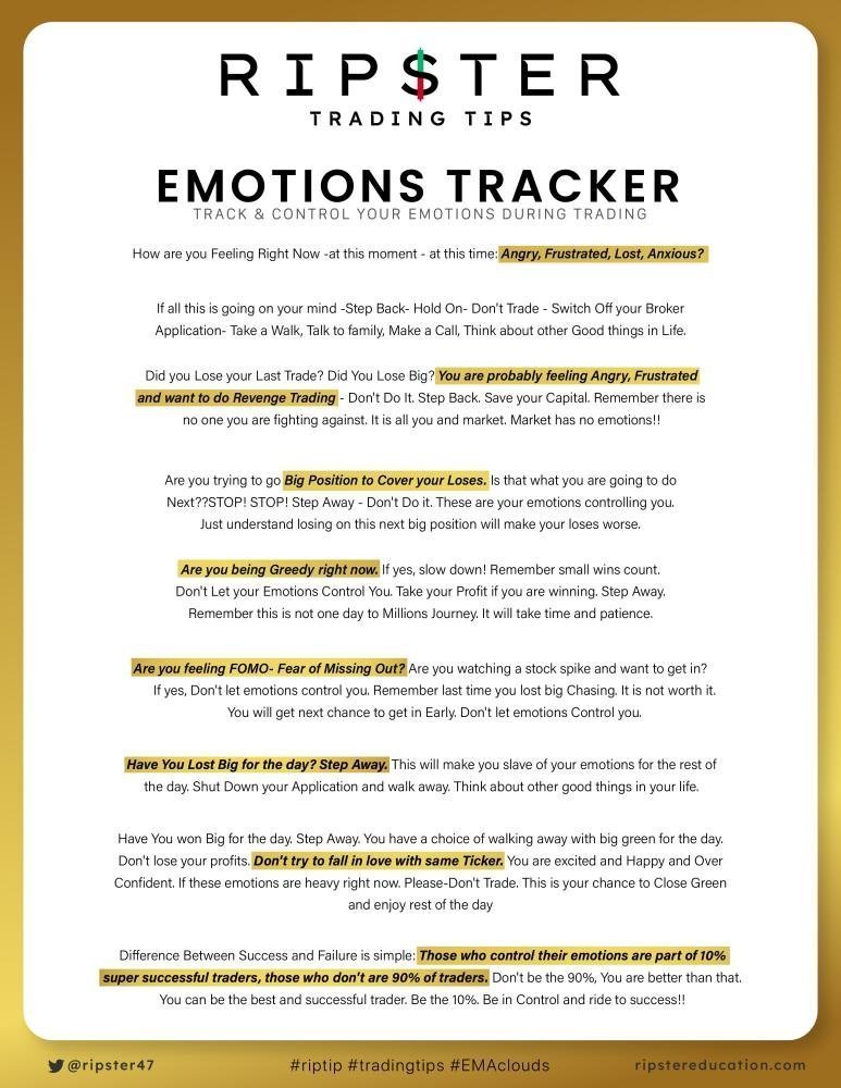 ripster47's tweet image. 🚨I built this many years ago!

This has helped thousand of traders manage emotions much better and improve the trading psych!
Use it &amp;amp; Print it out , specially if your emotions take over and you tend to self destroy yourself with bad decisions
 ❤️