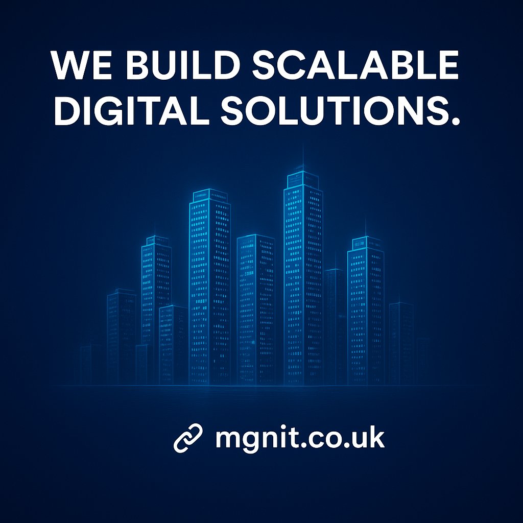 MGNITLtd's tweet image. At MGNIT Ltd, we build digital solutions that scale with your ambition. Our team of expert developers and designers create high-performance websites, apps, and software systems engineered for growth. 
🌐 Visit: mgnit.co.uk
#WebDevelopment 
#AppDevelopment