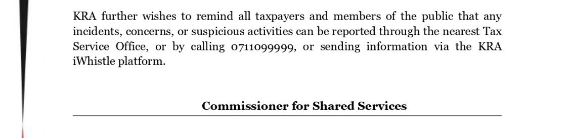 <a href="/KRACorporate/">Kenya Revenue Authority</a> This paragraph was unnecessary when someone has just died
