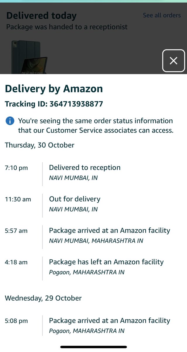 MohSak's tweet photo. Seriously facing issues while ordering from @amazonIN it has been going worst to pathetic day by day 
1. My return order is not getting picked from more than a month
2. Orders showing delivered and handover to receptionist, but nor delivered neither received #fake @JeffBezos https://t.co/X6kTEuhV1E