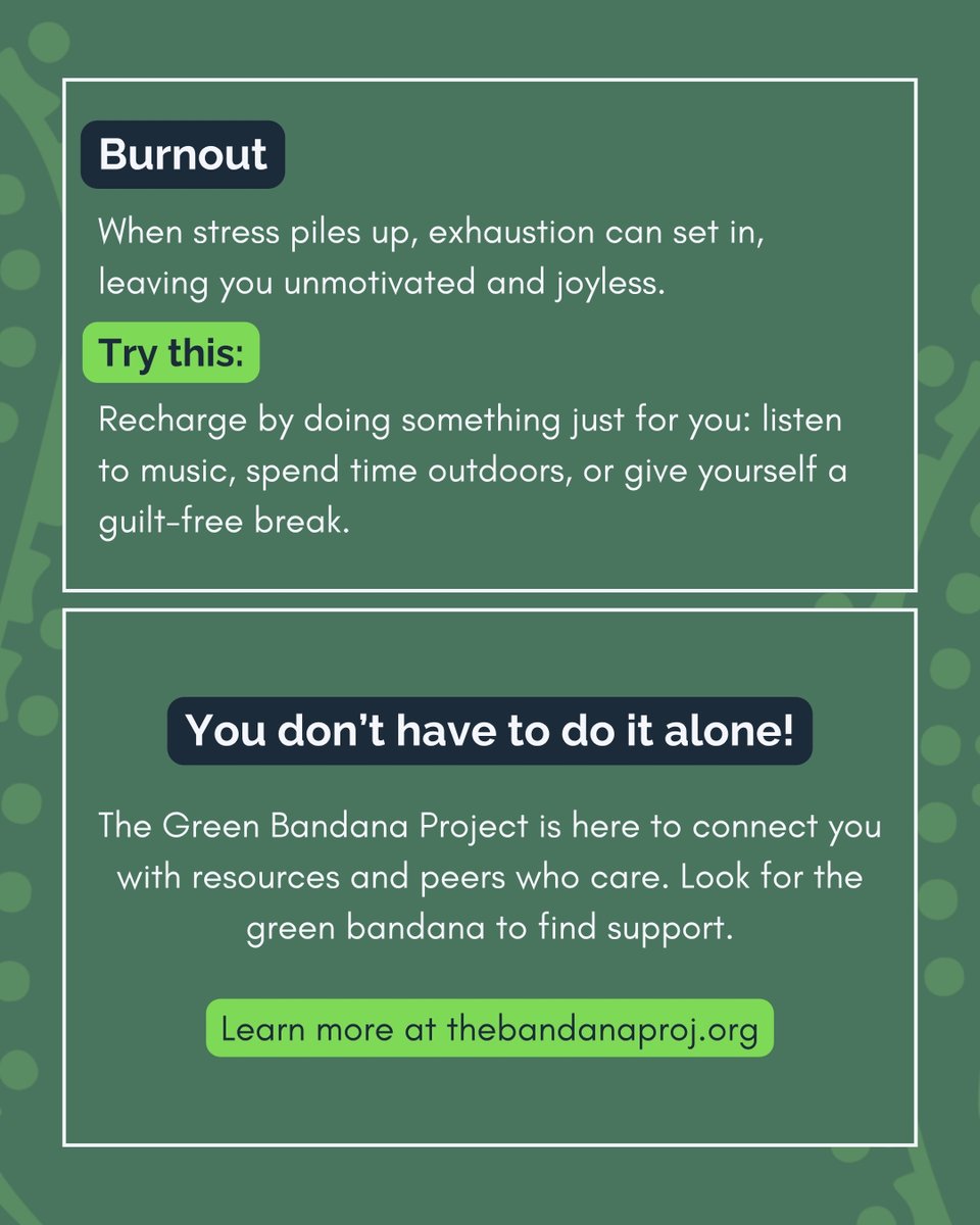 College can take a lot out of you. Between classes, late nights, money worries, and social pressure, it’s easy to feel like your energy is being drained.

And you don’t have to face it alone! TGBP will connect you with campus resources ready to support you.