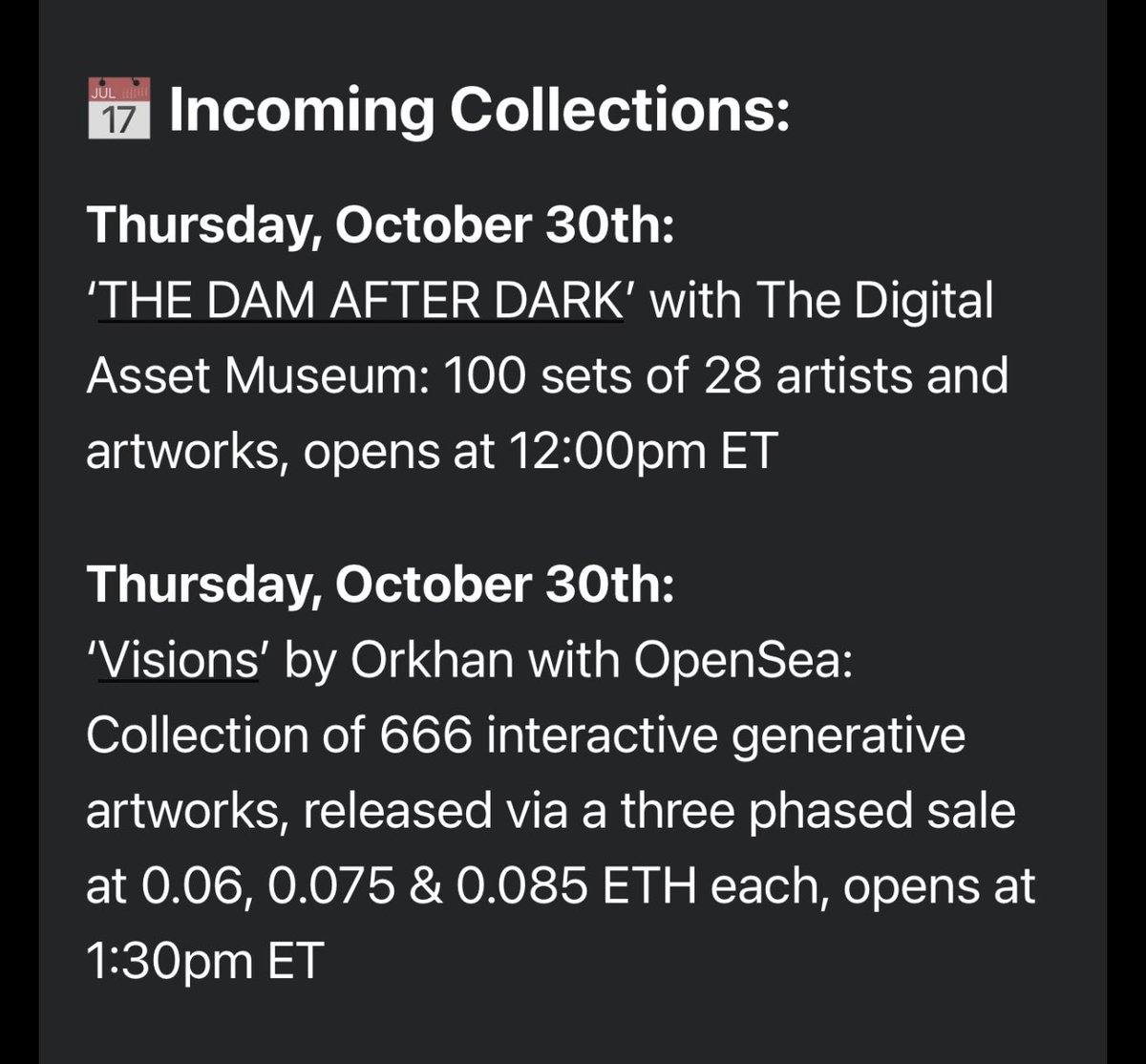 really appreciate the love from <a href="/RogerDickerman/">RD</a> in his newsletter today for THE DAM AFTER DARK ❤️‍🔥

every single day, RD shows up and broadcasts what’s going on in digital art

it takes true dedication to never miss a beat. massive respect. 

grateful for builders like RD &amp; many