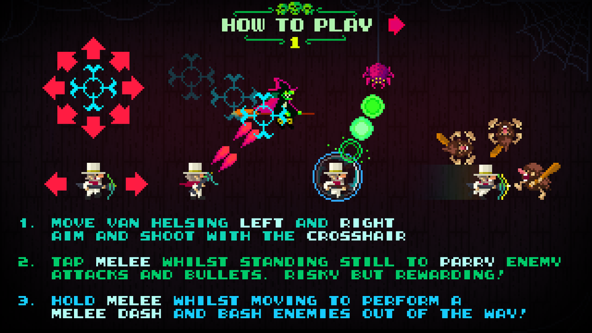 1CCGames's tweet photo. Take a peek at the game's How To Play menu while it downloads and you'll be ready to save those puppies in no time!

We had loads of fun making Silver Bullet and hope you enjoy playing it just as much. Please consider leaving a review to help visibility, and aim for a high score! https://t.co/PvaNSzcnh3