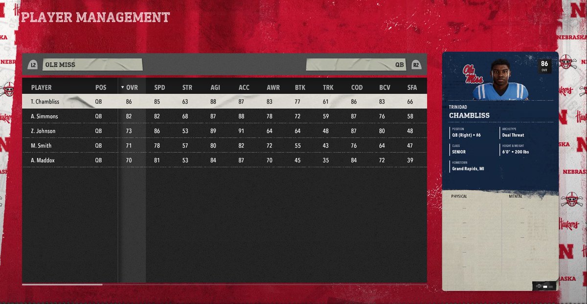 gamingtailgate's tweet image. The latest College Football 26 roster and ratings update is now available in-game. #CFB26