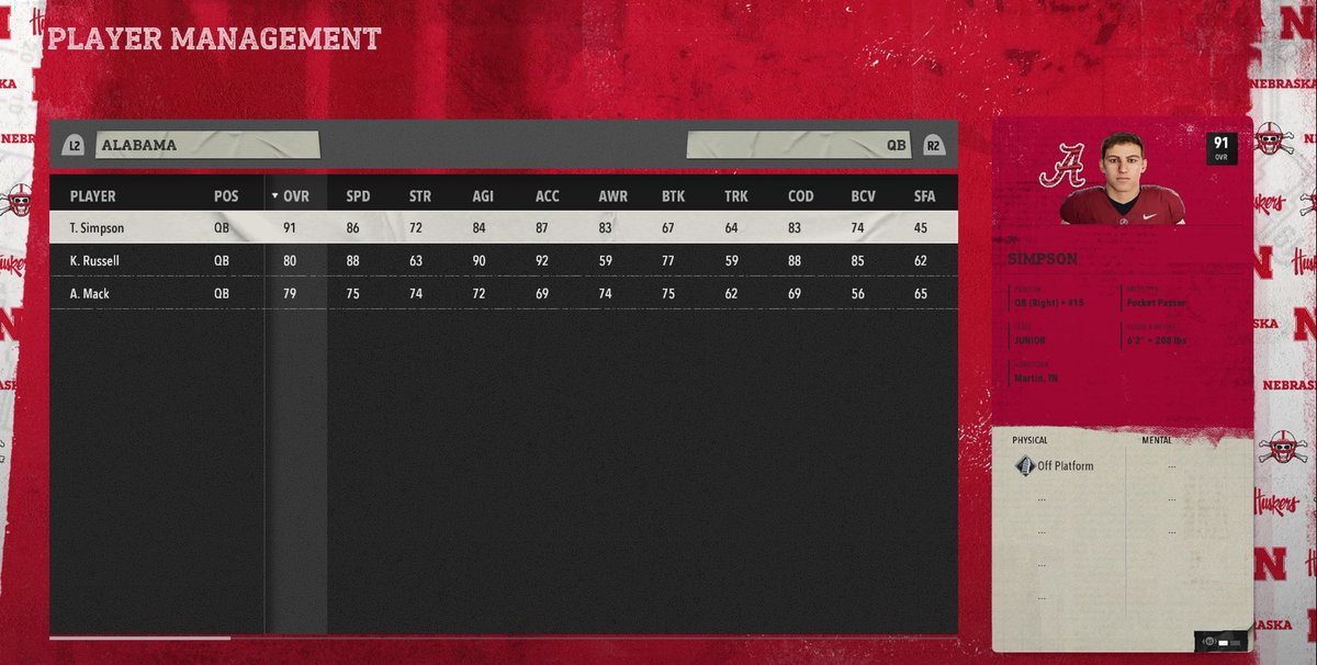 gamingtailgate's tweet image. The latest College Football 26 roster and ratings update is now available in-game. #CFB26