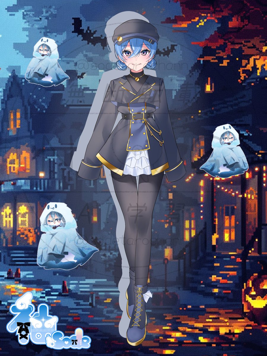 #新衣装公開 
みんなのおかげでパネル開け達成しました〜！！！
ほんとにたくさんありがとう！🥺🩵

明日からコンプティーク終了まで、この立ち絵で配信します！
お楽しみに( ˘ω˘ 🫶)