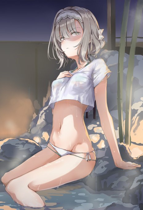 倉本家の侍従に倉本家の温泉で倉本家の(お嬢様に用意された)衣装を着用してもらい親睦を深めています 