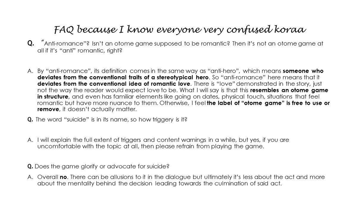 abare_retsu's tweet image. I&apos;m sure we are all long awaited, and extremely curious, but I prepared these slides a year ago bc I&apos;m insane like that. Happy playing Club s*icide and pack those tissues.