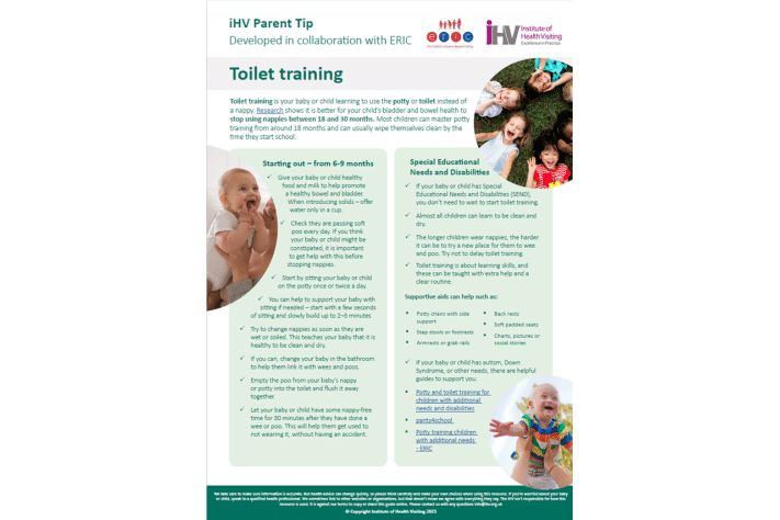 iHV, in collaboration with ERIC, has launched a new Parent Tip on #ToiletTraining, offering clear, practical guidance for parents/carers to help babies and children move confidently out of nappies and develop healthy toileting habits. 
buff.ly/HOnMgFn
#iHVParentTip