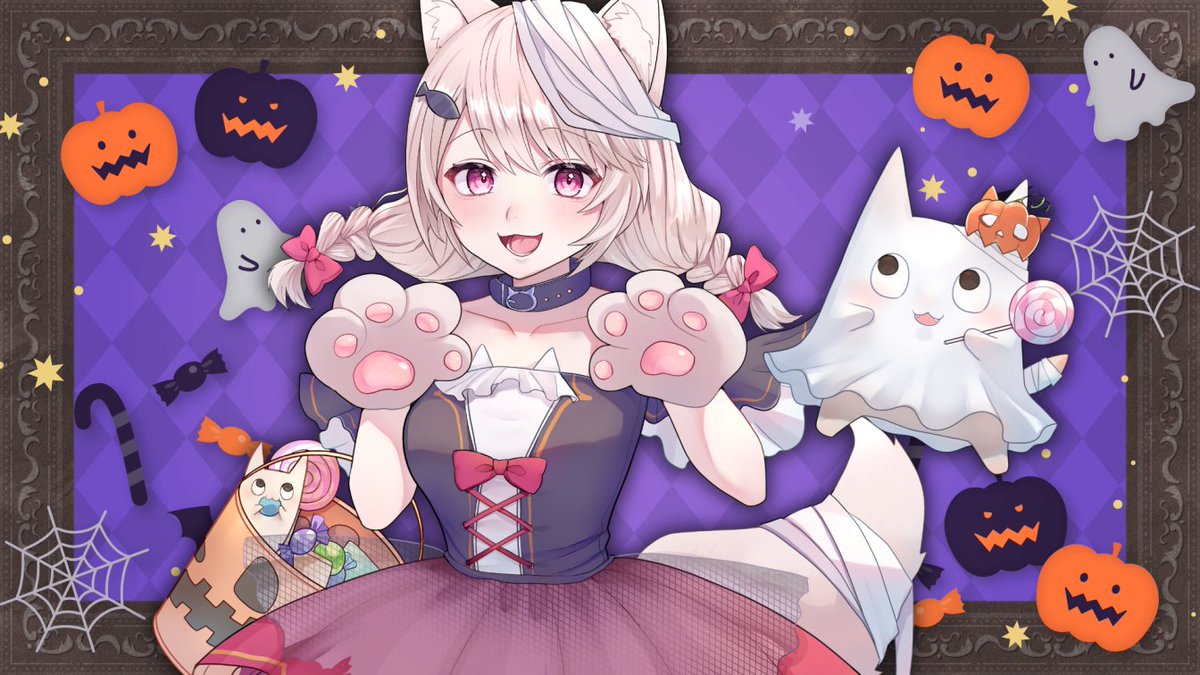 とりっくおあとりーと！
3時のおやつを要求する！！
#ハロウィン2025 
illustration：にべあ様