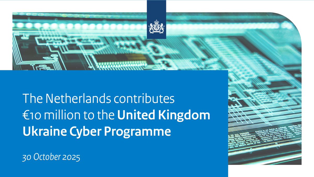 Russian cyber attacks against Ukraine are not isolated incidents. This hybrid warfare campaign endangers European security. The UK is our valued partner in strengthening Ukraine's resilience. Today, the Netherlands announced €10 million for the UK’s Ukraine Cyber Programme. 1/2