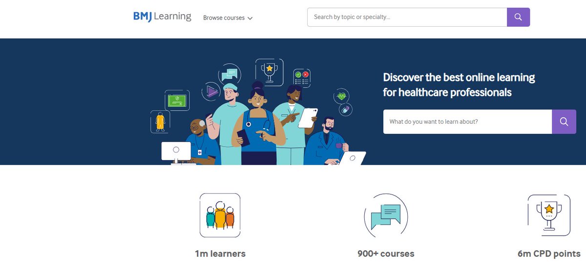 bucksnhslibrary's tweet image. 📚 Great fun during October promoting our E-Resource of the Month to library users!
Explore hundreds of interactive modules across clinical, ethics, and professional topics!
Start learning today:
new-learning.bmj.com
#BHTLibrary #BMJLearning #CPD