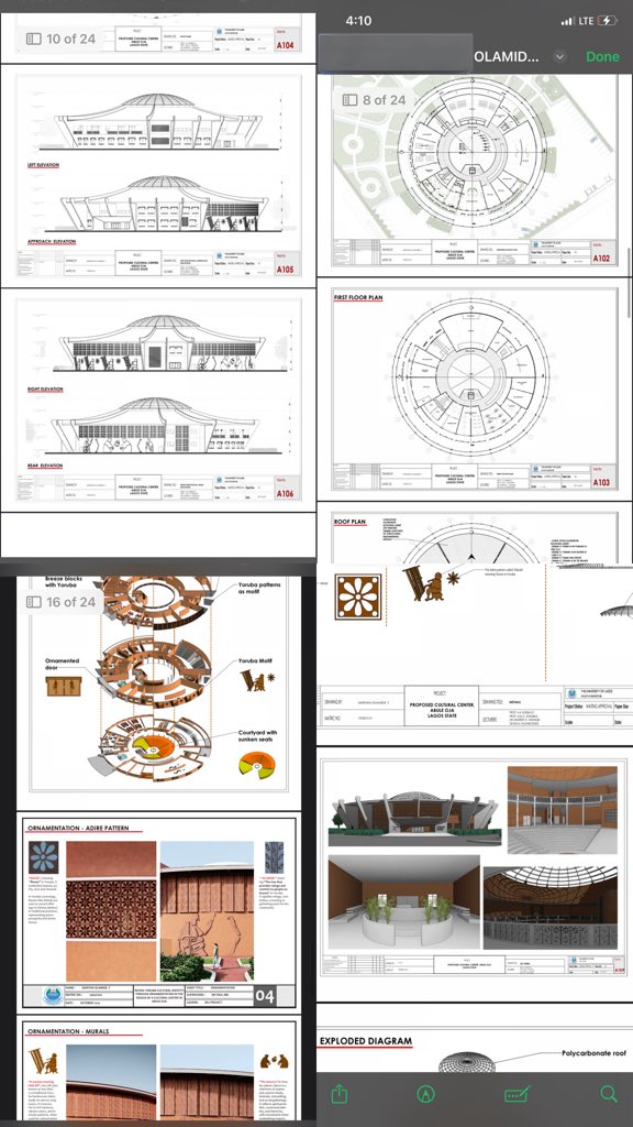 olaspaceee's tweet image. Final jury BSc Architecture😝
Designed a cultural center focused on reviving Yoruba cultural identity through ornamentation
artist in me jumped out for this one