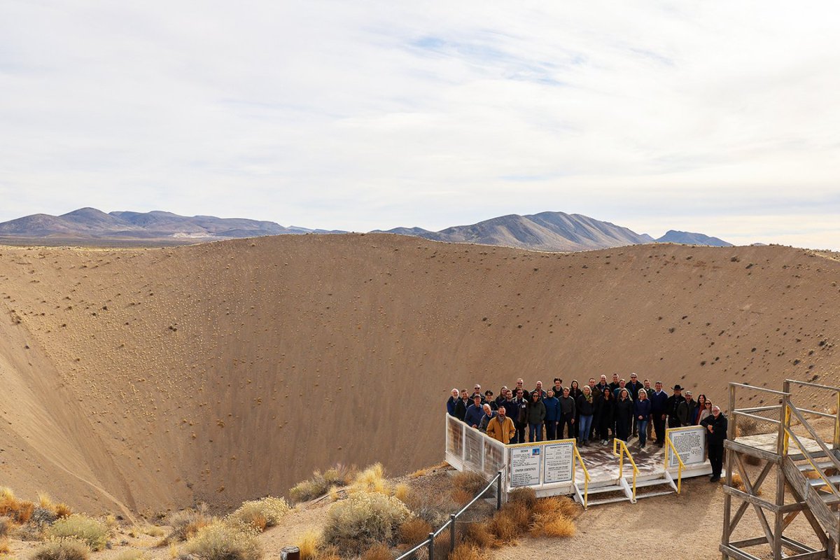 ArmsControlWonk's tweet photo. Last year, I wrote an article for @ForeignAffairs on why the US stands to lose the most from a resumption of nuclear testing. Link in the next tweet; here's a shot of me at the Sedan crater with a bunch of other nerds. https://t.co/BteqMfapDv