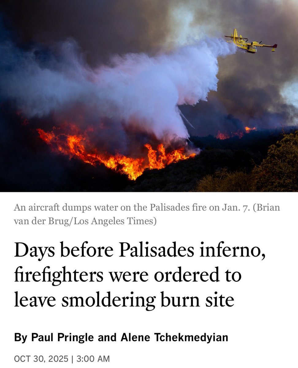 lisa_4_la's tweet image. Firefights knew they should monitor the smoldering Lachman Fire, but were ordered to leave the site. LAFD also did not pre-deploy trucks to Palisades, despite serious wind warnings. msn.com/en-us/news/us/…
