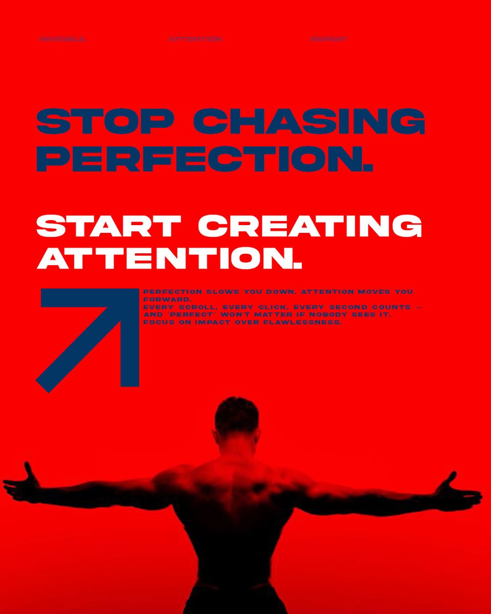 GTGraphicsMAS's tweet photo. Stop chasing perfection. Start creating attention.
You can have the best idea in the world — but if no one knows about it, it doesn’t exist.
Don’t hide behind endless preparation.
Start showing up, speaking up, and putting your work in front of people. https://t.co/6okS4FeHTN