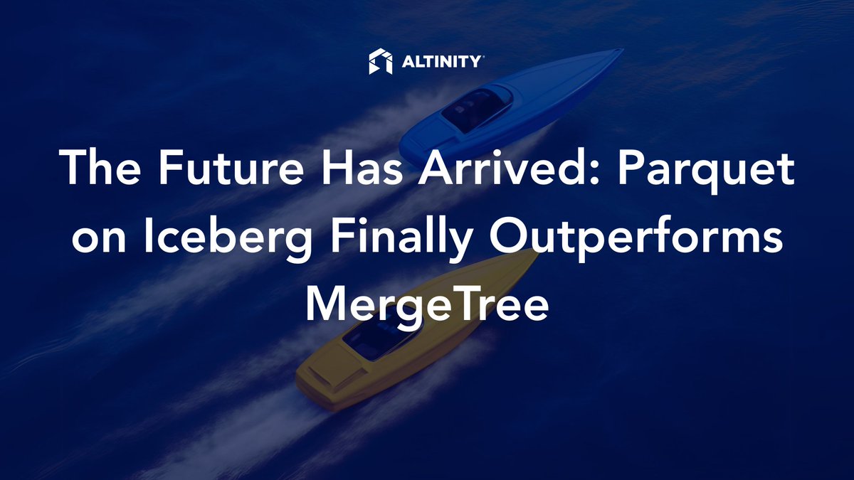 AltinityDB's tweet image. #ApacheIceberg and #Parquet storage can now match, and in some workloads even outperform, MergeTree. ⚡️

Read our latest report to find:
• Detailed comparisons
• #ClickHouse® tuning tips and trade-offs
• Why you shouldn’t ditch MergeTree (yet)

👉 hubs.la/Q03QWhPW0