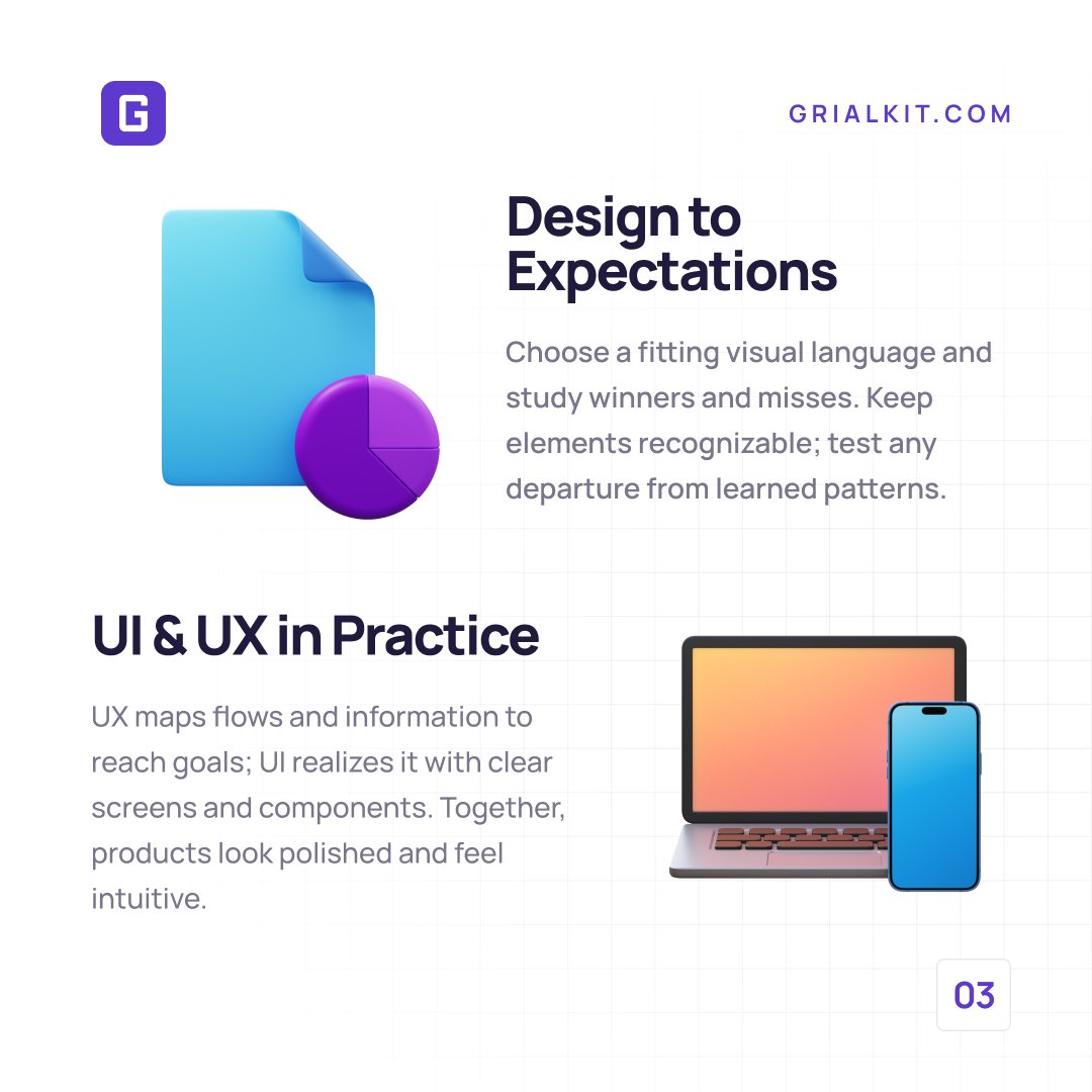 Grialkit's tweet image. Design is more than just making things look good. It’s about making them feel good too.
We make it crystal clear
grialkit.com/blog/ui-vs-ux-…
#DesignThinking #UserExperience #InterfaceDesign