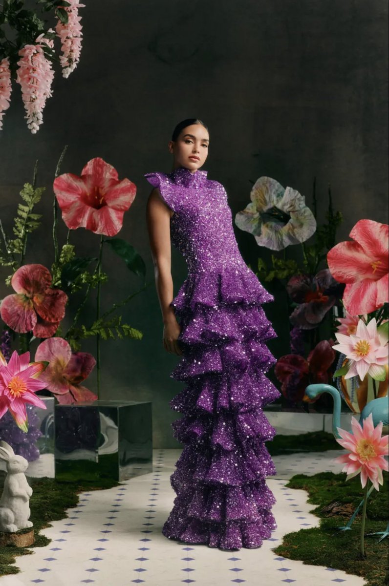 MadameGilflurt's tweet photo. #Frockingfabulous New Year #sparklenshimmer special!: This #Rodarte dress of 2024 really makes me think of a #frockingfabulous foxglove. With glitter! https://t.co/BpruKUZecG