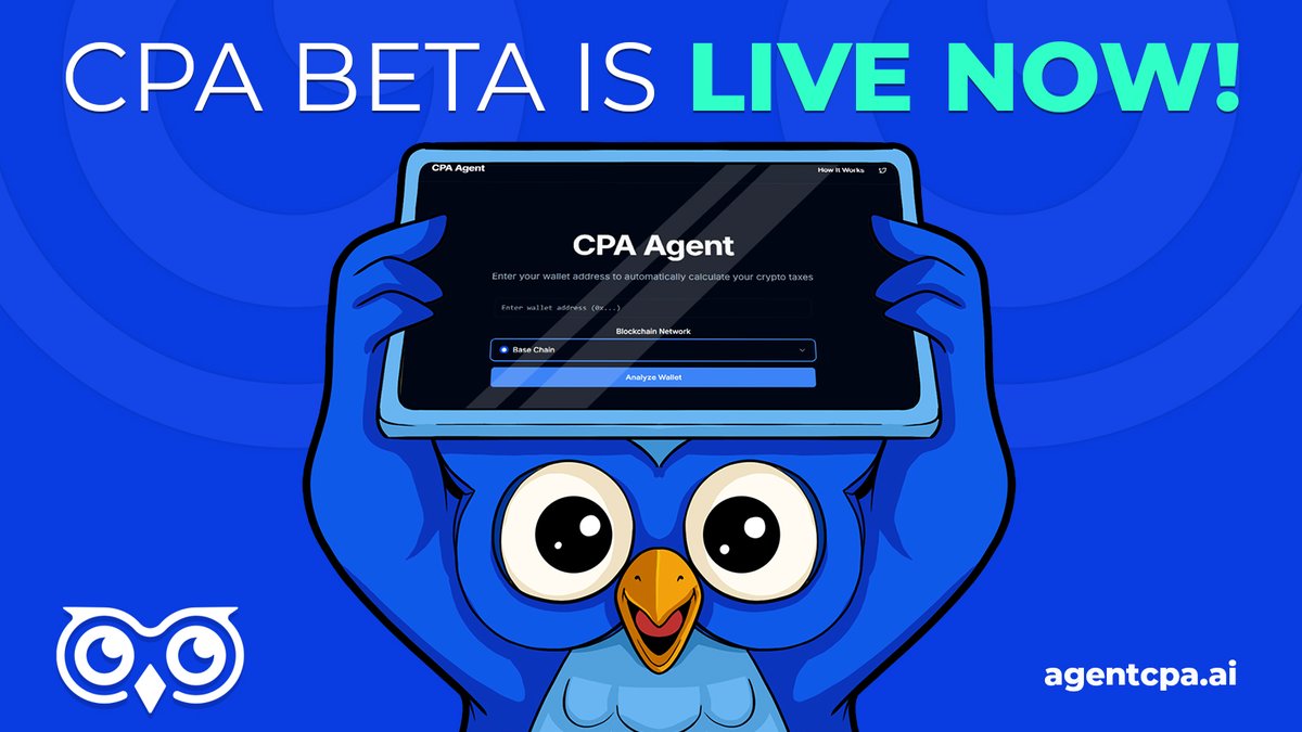 We’re live — CPA Beta v1 is officially open!

While we're working on a major UI update along with additional functionality and utility enhancements, we're excited to present Beta v1!

Enter your wallet address (ETH and Base chains supported), generate your crypto tax report in