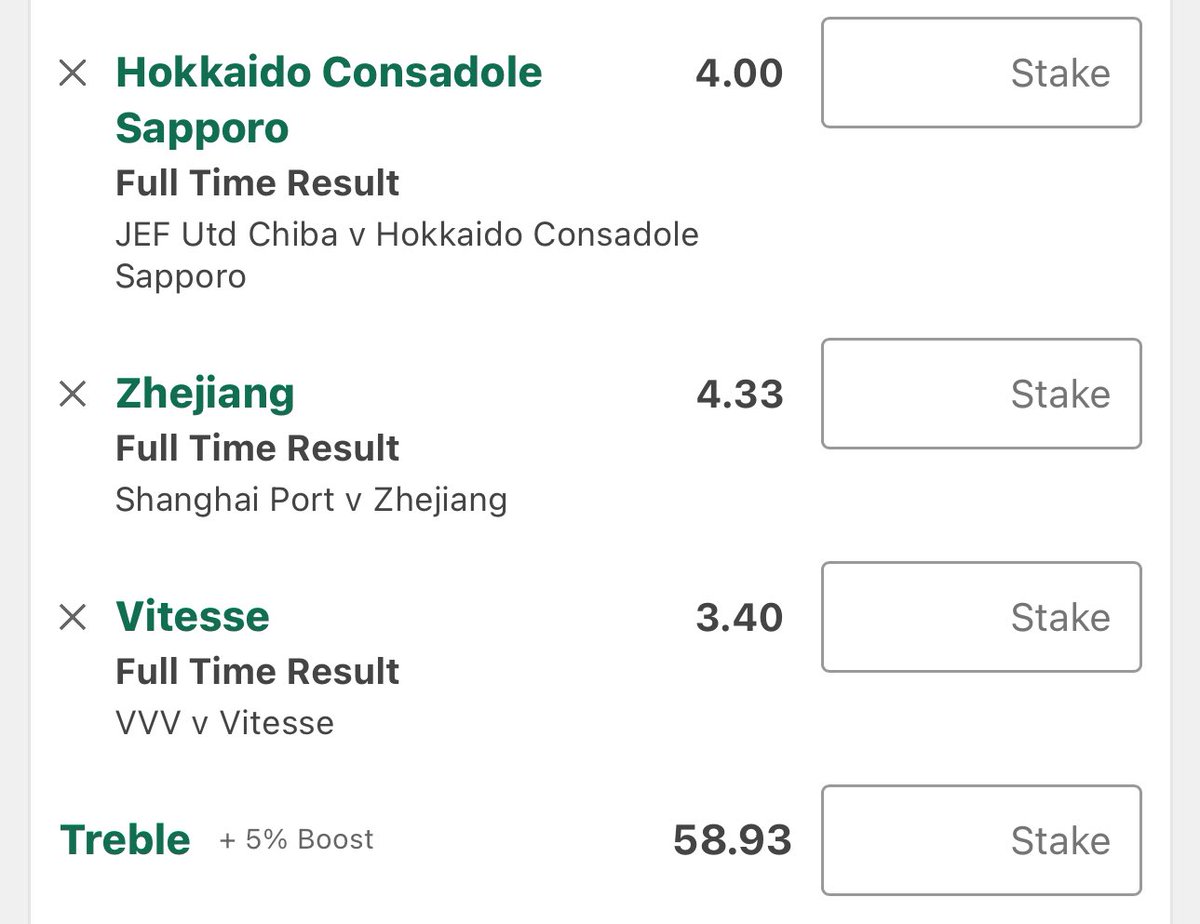 TipsterCharlie's tweet image. #ProjectML Bets ✍️  [Underdogs] 🐶 

Consadole Sapporo @ 4.00 [0.5u] 🇯🇵 
Zhejiang @ 4.33 [0.5u] 🇨🇳 
Vitesse @ 3.40 [0.5u] 🇳🇱 

Longshot @ 58.93 [0.1u]