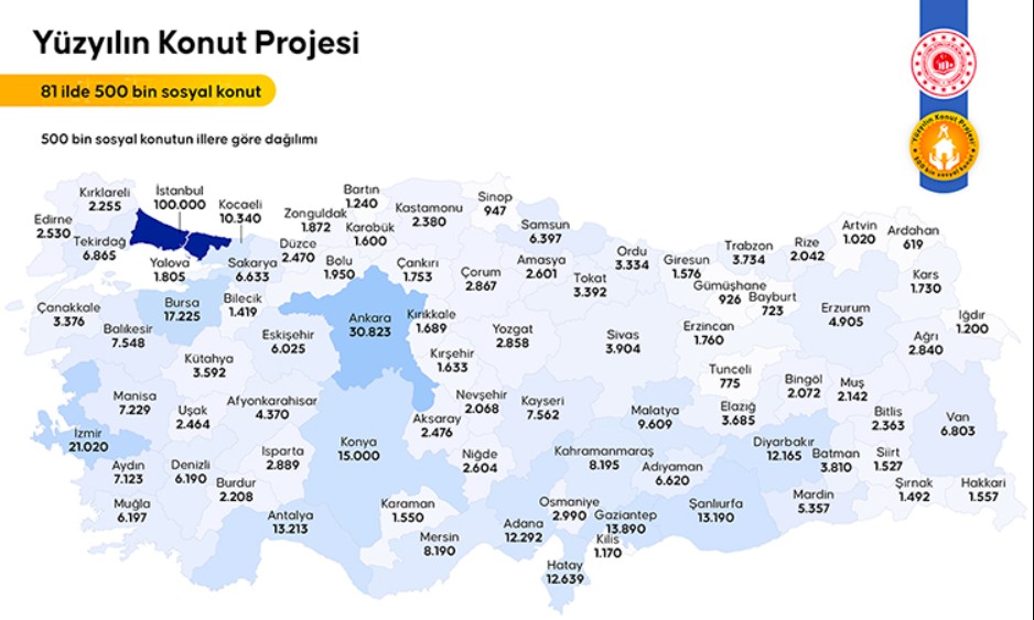 Sosyal Konut Projesi kapsamında yapılacak 500 bin konutla ilgili illere göre konut sayısına buradan bakabilirsiniz.

DM'den gelen çok soru var, vakit oldukça hepsini cevaplamaya çalışacağım. 

Özellikle memurlar tarafından da dikkatimi çekti ikametgah ile ilgili çok soru gelmiş.