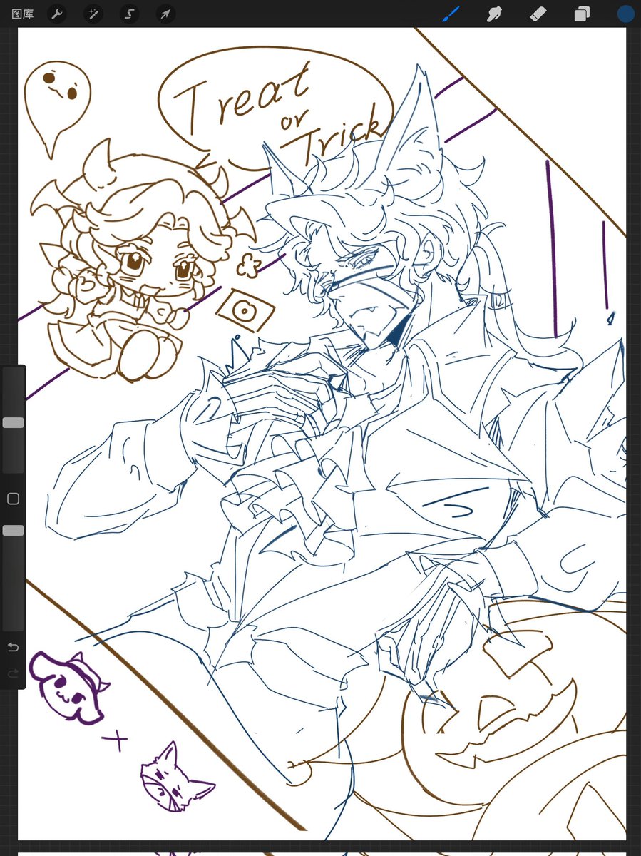 🎃I will try to finish this on that day
Even if dresses in a scary way,  a man still like cute thing.