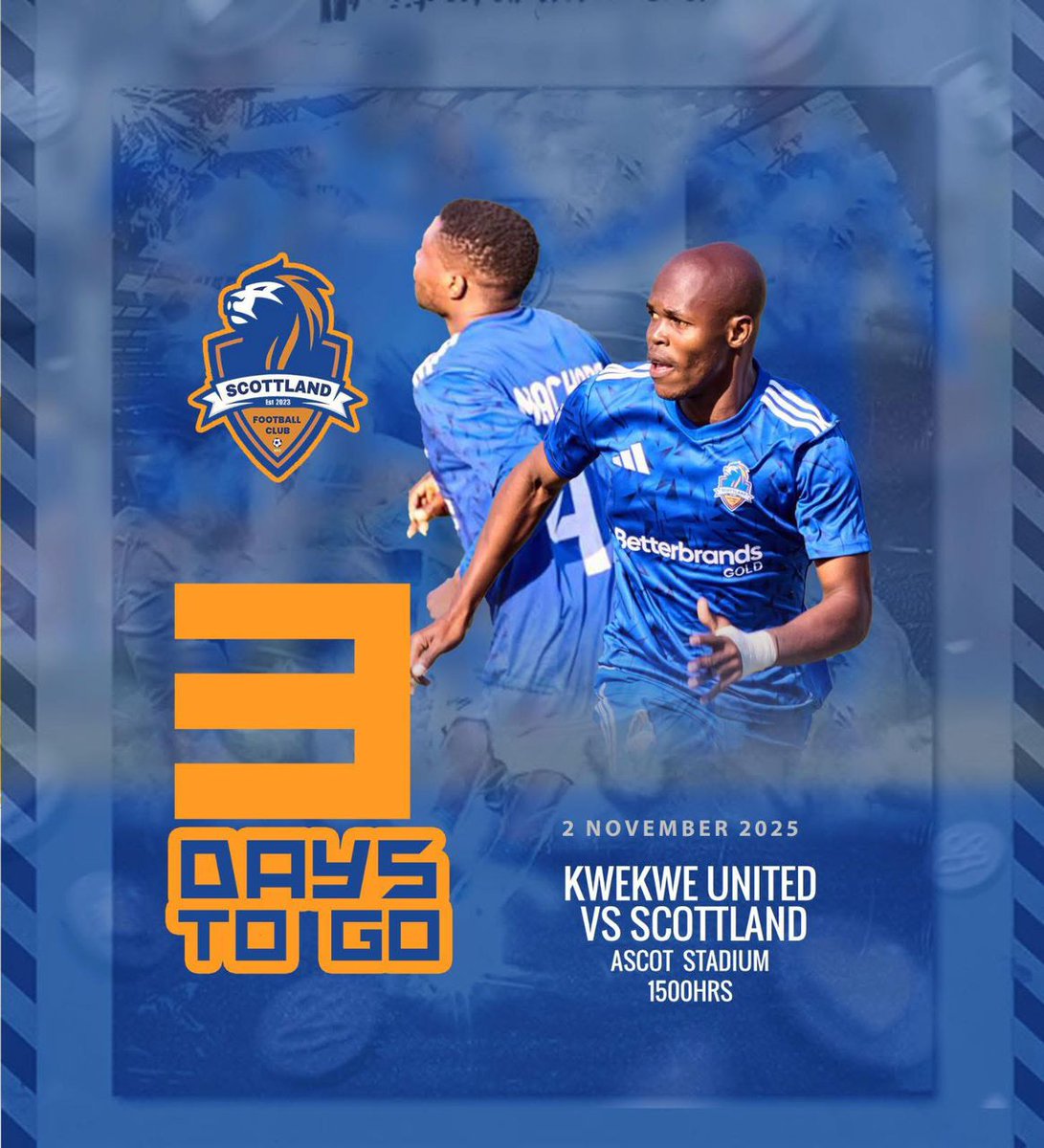 TinotendaGacha1's tweet photo. Three days to go! 🔥 The countdown is on as Scottland FC @ScottlandFC prepares to face relegated Kwekwe United in MatchDay 32 at Ascot Stadium. This isn’t just another fixture it’s potentially the moment we’ve all been waiting for. If Saturday’s results swing in our favor, Sunday could be the day we lift the Trophy and etch our name into the History books. The boys have fought hard all season, and now it’s time to finish strong.  Let’s paint Ascot Stadium Maroon and Gold. Let’s Roar louder than ever. Let’s show them what #Mabviravira is all about! 💪🏽⚽🏆  Scottland FC to the world!