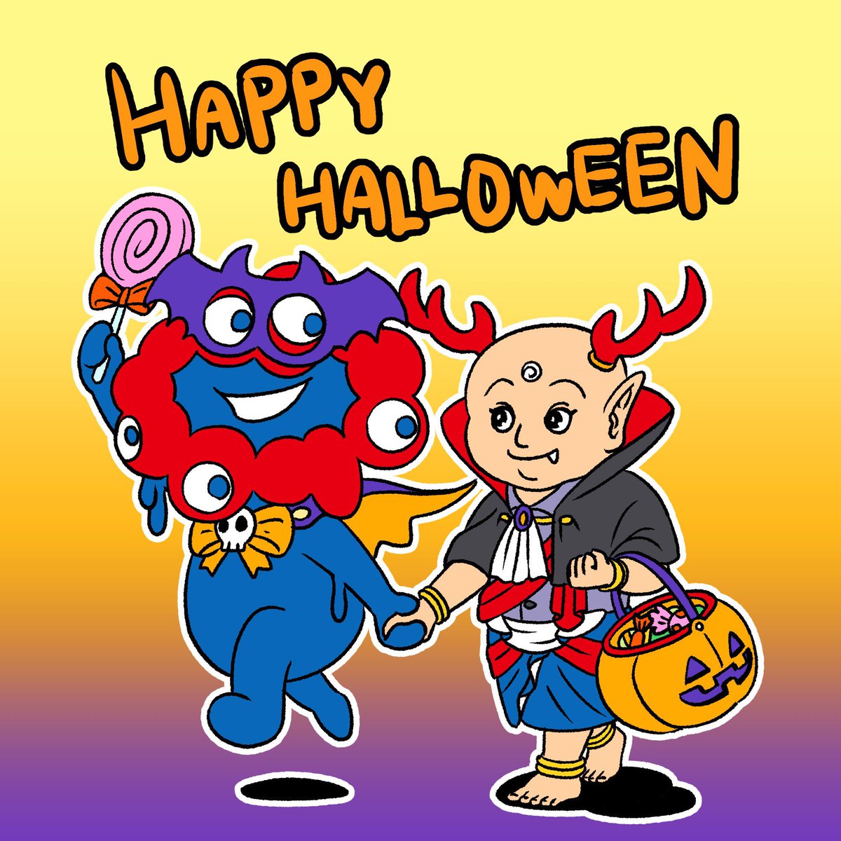 「ハッピーハロウィン (過去作です)」|ヨシノマホ🦌奈良クリエイターのイラスト