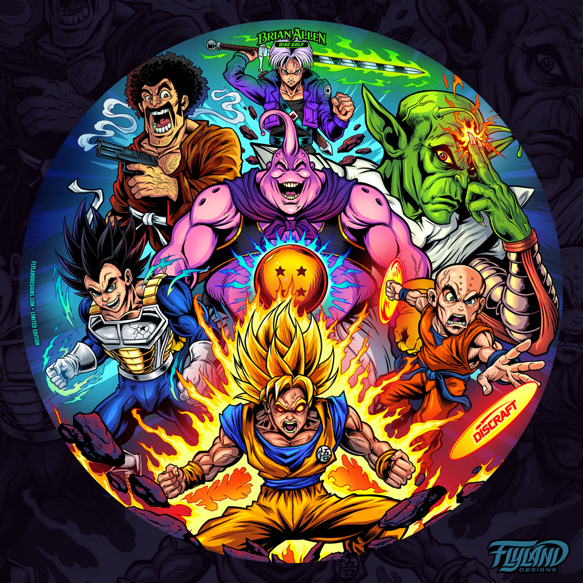 flylanddesigns's tweet photo. The Dragon Ball Z characters reimagined and drawn in my style - love how this one turned out.
I made up a small batch of special Foil disc golf disc and art prints.
#dragonballz #anime
#discgolf4life #discgolf #discgolfdaily #discgolfer #discgolfislife #frisbeegolf #discraft https://t.co/kJ08PHSpWc