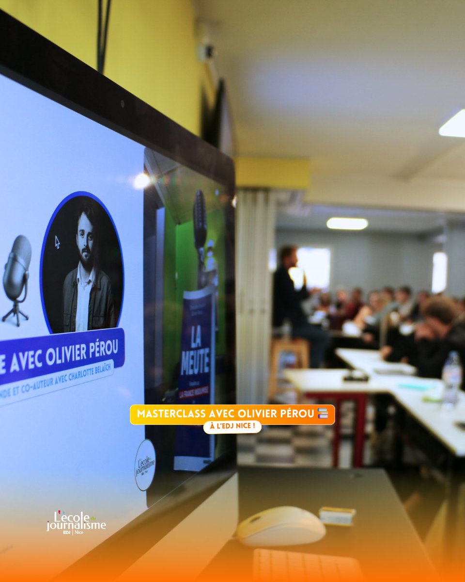 EDJ_Nice's tweet photo. [MASTERCLASS AVEC OLIVIER PÉROU 📚]

Journaliste au Monde et co-auteur de La Meute, une enquête sur La France insoumise de Jean-Luc Mélenchon écrite avec Charlotte Belaïch, Olivier Pérou est venu à l’EDJ.

#EDJNice #Journalisme #Nice #Nice06 #PACA #EDJ #Media #Reporter https://t.co/fpVawK0OwT
