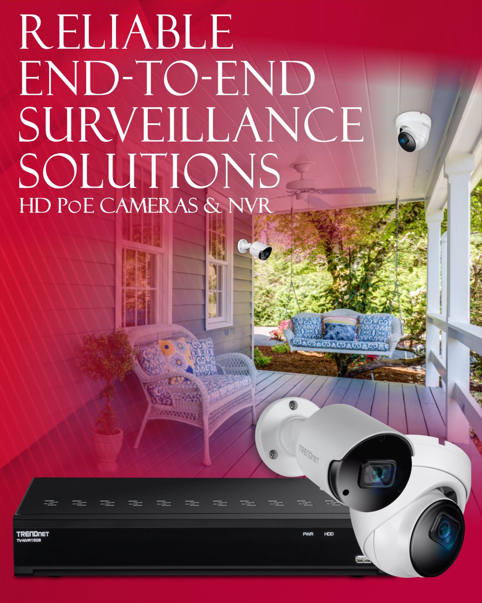 Check out TRENDnet’s reliable surveillance solutions for home or work! From HD #NVR to #PoEcameras w/ night vision, audio, &amp; easy cloud set up, PLUS free mobile apps. Shop now! #surveillance
trendnet.com/products/featu…