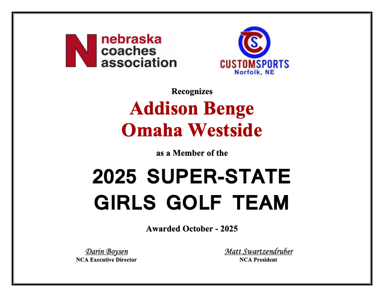Hard Work Wins Again. Addie B leaves with some well earned accolades and matches her brothers legacy with a Super- State honor!  Safe to say the Warriors will miss having a Benge around next year, but the legacy left will inspire countless future Warriors!!