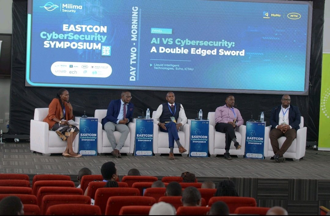 AiLex145495's tweet photo. We were proud to have our Founder, @HigenyiSimonKas, represent AiLEX on a distinguished panel at the EASTCON 2025 Cybersecurity Awareness Program. on the theme: "AI v Cybersecurity: A Double Aged Sword" tackled the critical duality of AI #EastConCyberseciritysymposium2025 https://t.co/Lx0nTohfiQ