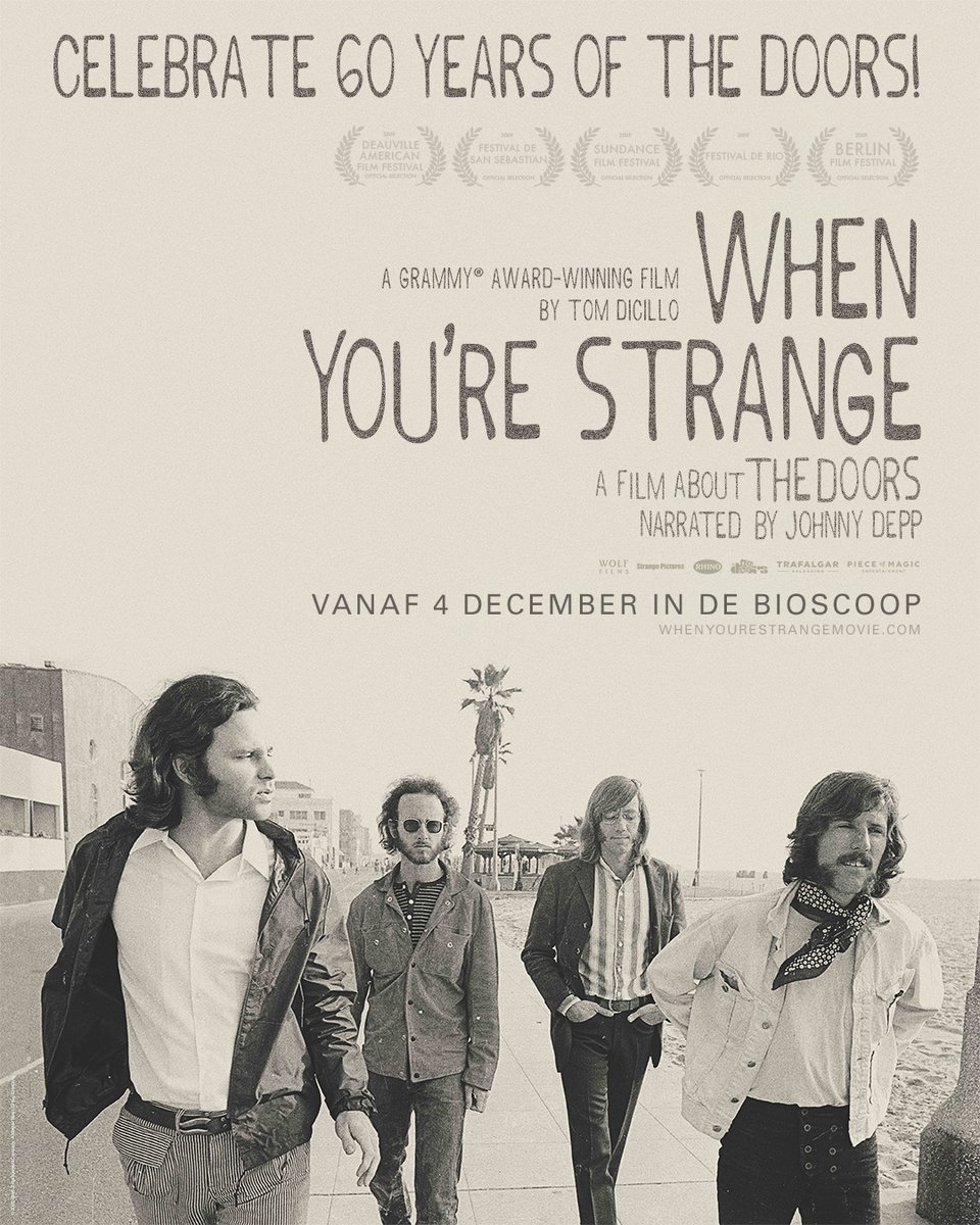 Tickets zijn nu te koop voor "The Doors: When You’re Strange". Vier het 60-jarig jubileum van <a href="/TheDoors/">The Doors</a> met deze GRAMMY® Award-winnende documentaire, voor het eerst geremasterd in 4K.

Alleen op 4 &amp; 6 december in de bioscoop.

Tickets via whenyourestrangemovie.com

#Doors60WYS