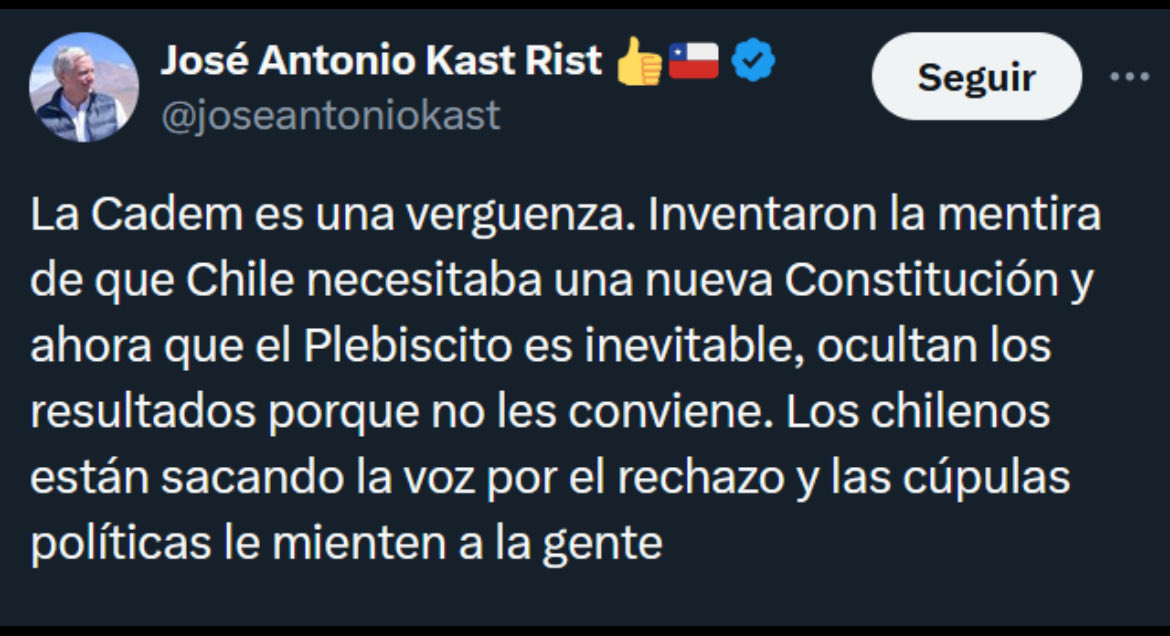 DisonerDisoner's tweet image. La diferencia es que hasta José Antonio Kast deslegitima a la Cadem!
Salvo que hoy, Rey de las volteretas, diga lo contrario! 😂