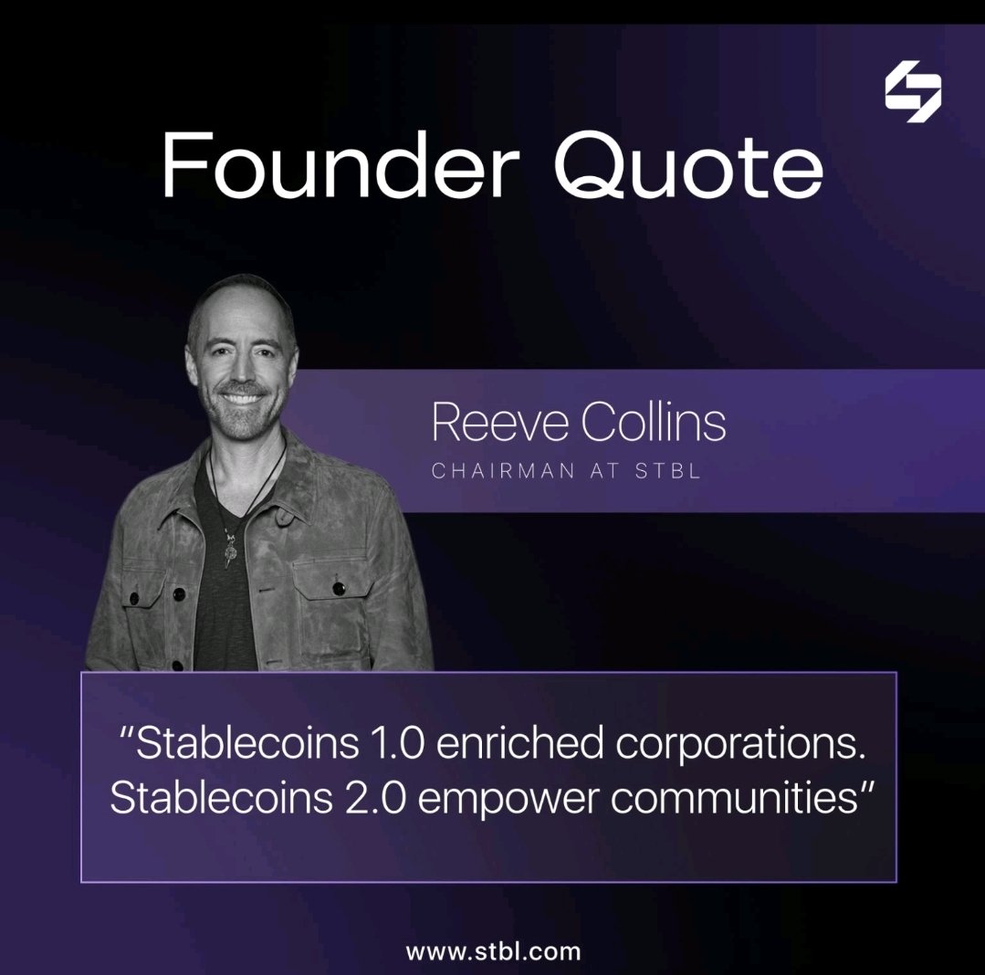Founder Quote: $STBL 

Stablecoins 1.0 enriched corporations

Stablecoin 2.0 empower communities