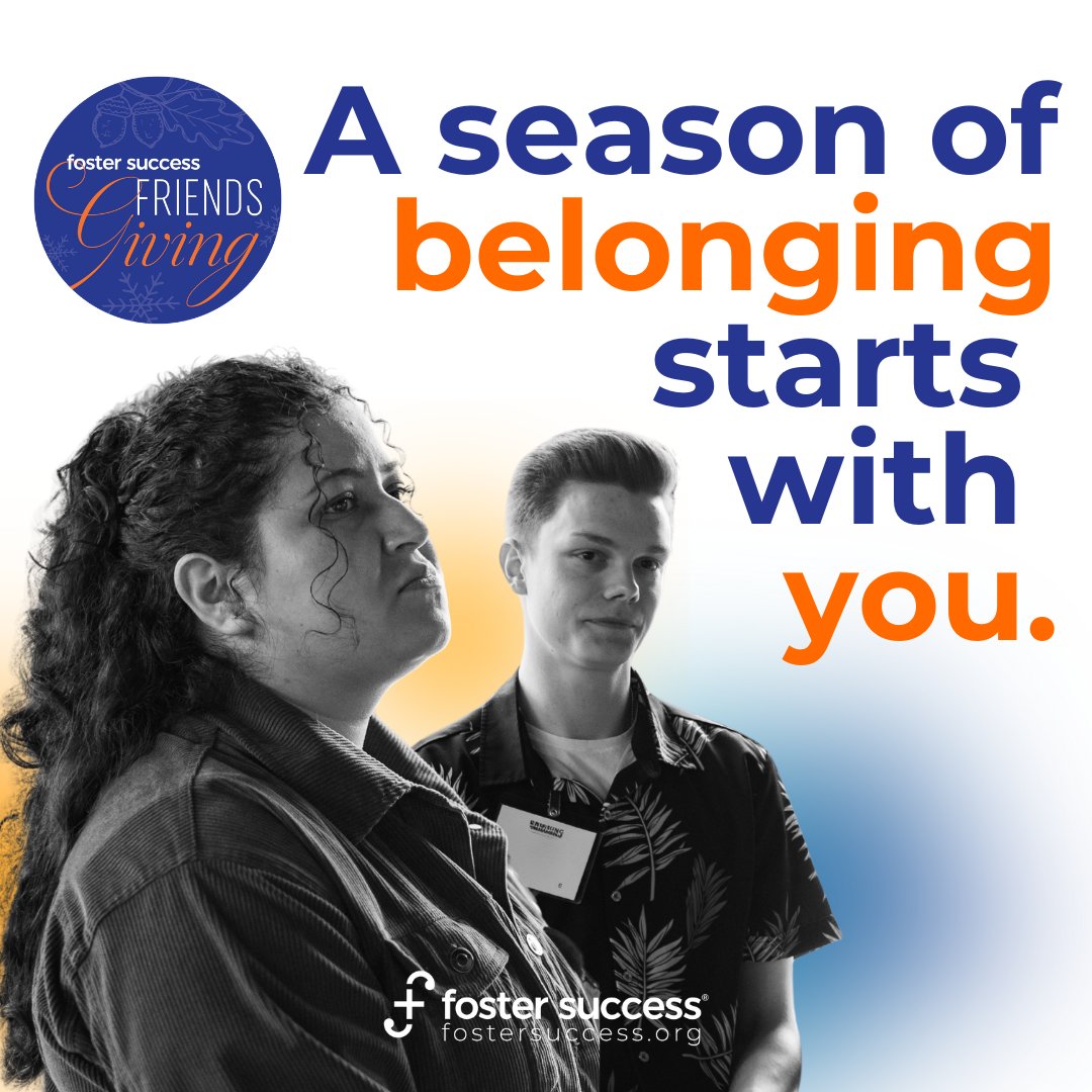 🧡 FriendsGiving is here and it starts with YOU: shorturl.at/Vk0qx

We need your help to raise $120,000 which will go directly towards our programs and provide older foster youth with the network of support that they deserve.