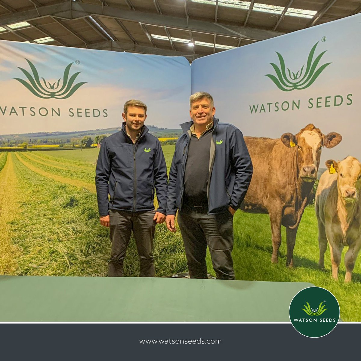 Cameron &amp; Andy are all set up and ready for Borderway Agri Expo tomorrow at Borderway Mart, Carlisle!
Come along and chat with them about all things grass and forage, they’ll be on hand to offer advice and answer any questions. 🌱  Looking forward to seeing everyone there! 👋