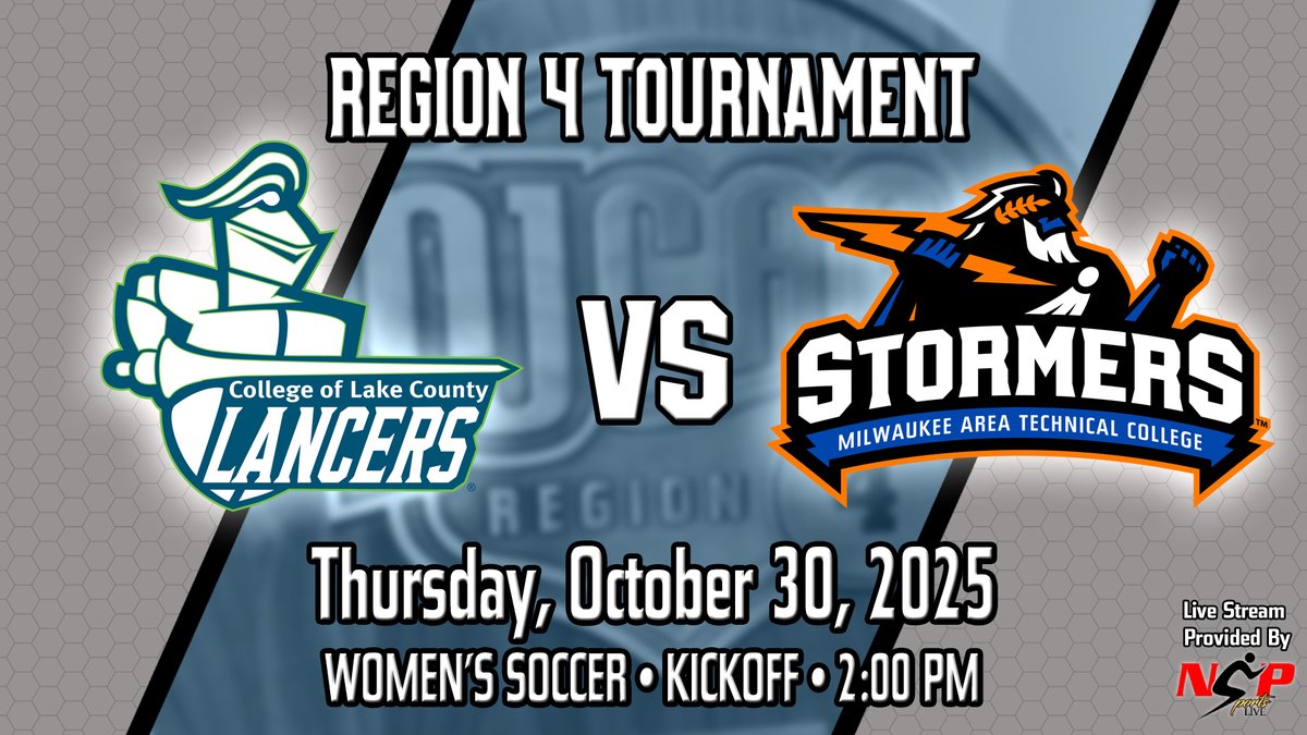 MATC_Athletics's tweet image. MATC Women&apos;s Soccer🆚 College of Lake County

⚡️Region 4 Playoffs⚡️ 
#WinOrGoHome

📍: MATC Oak Creek Campus
⏰:2:00PM 
 📺: youtube.com/user/MATCStorm…