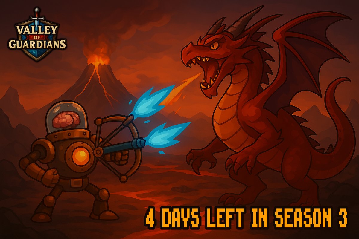 🔥 Only 4 days left in Season 3!

Cerebron’s still blasting, Granny’s still raging, and the Siren Queen won’t stop screaming. 💀

Clear your Dungeons, stack that GS, and spend your GC before it resets when the season ends! ⚔️

👉 valleyofguardians.xyz