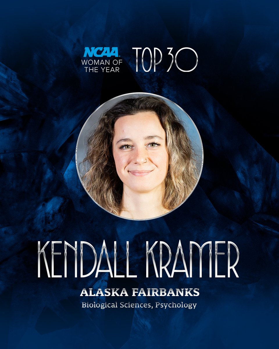 💥 #NCAAWOTY Top 30 💥 

➡️ Kendall Kramer
🏫 <a href="/AlaskaNanooks/">Alaska Nanooks</a> 
📚 Biological Sciences, Psychology
🏃‍➡️  #D2WXC

💫 Earned multiple All-America honors
💫 Five-year member of SAAC
💫 Received CSC Academic All-America recognition
💫 Provided American Sign Language mentorship to deaf