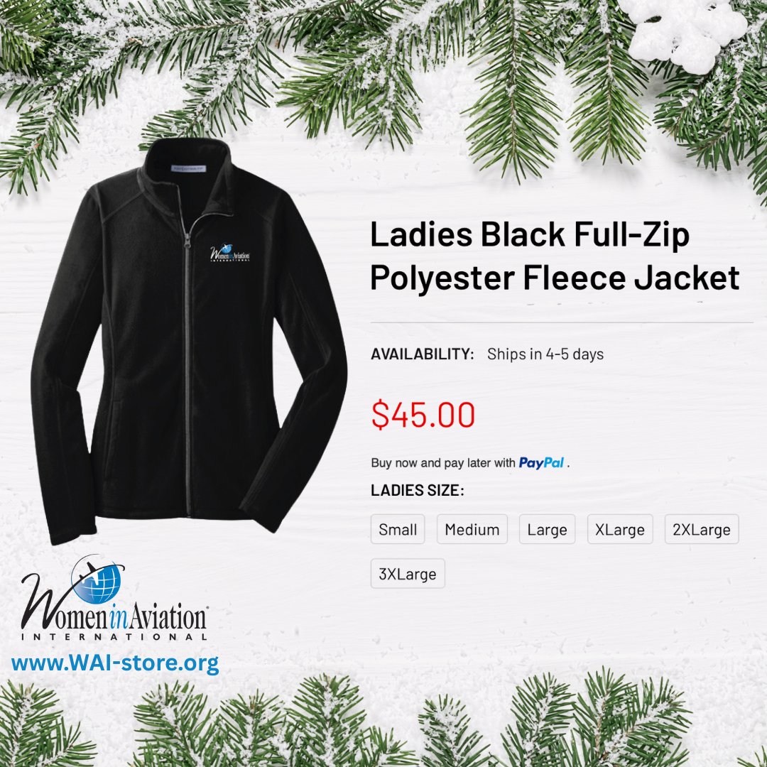 Celebrate the season with WAI’s Black Full-Zip Polyester Fleece Jacket, perfect for gifting or treating yourself. ✨❄️✈️

🛍️ Shop now: wai-store.org/wai-holidays-2… 
Order by:
• November 21 for International shipping
• December 3 for Domestic (U.S.) shipping
to receive your items in