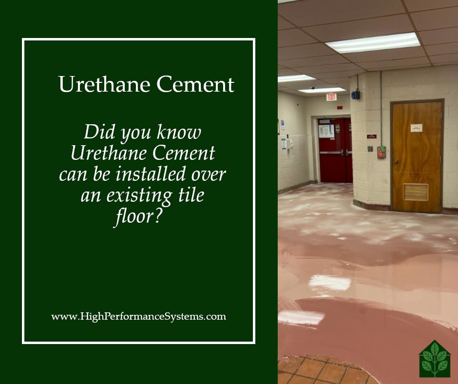 HighPerfSystems's tweet image. #Urethanecement can be installed over existing tiles if they’re clean, dry, and firmly attached. Damaged or loose tiles should be repaired or replaced, and missing grout filled in. highperformancesystems.com/epoxy-flooring… #resinousflooring #CommercialKitchen #commercialfloor #facilitymaintenance