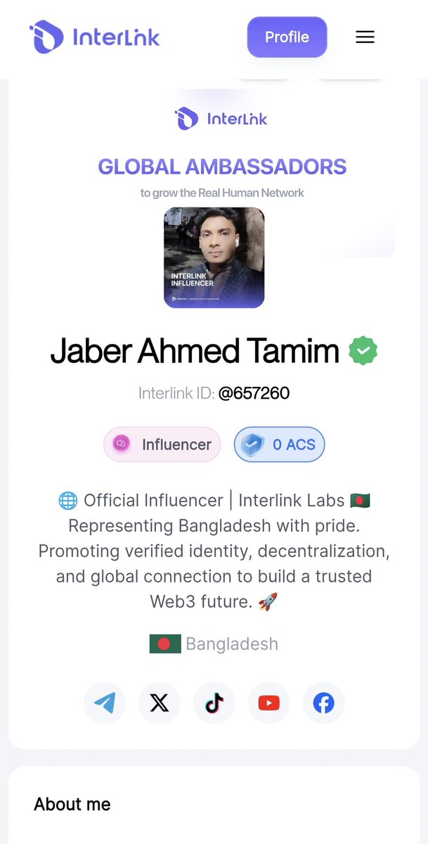 🎉 Exciting News! I've successfully created my profile with Interlink! I am thrilled and immensely proud to join this incredible team and begin my journey. 🤝

​I am ready to work with Interlink and contribute to a brighter future.
​✨ Interlink: Our Vision and Future Plan ✨