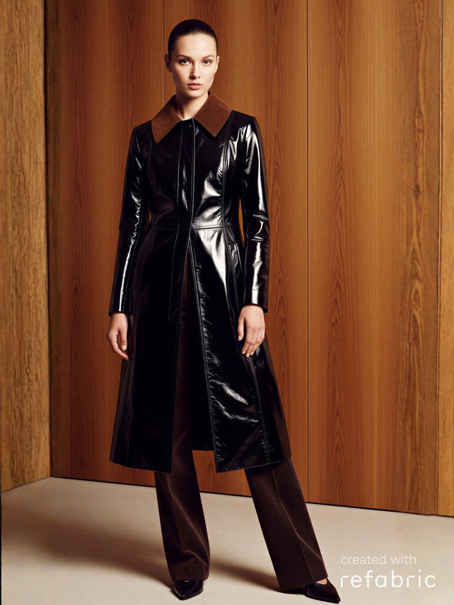 RefabricAI's tweet image. The season’s outerwear speaks in volumes, tailored, tactile, and timeless. From sleek patent finishes to cocooning shearling and heritage checks, fall/winter coats strike a dialogue between comfort and precision, redefining modern polish. 🧶
#refabric #refabricai #fashionai