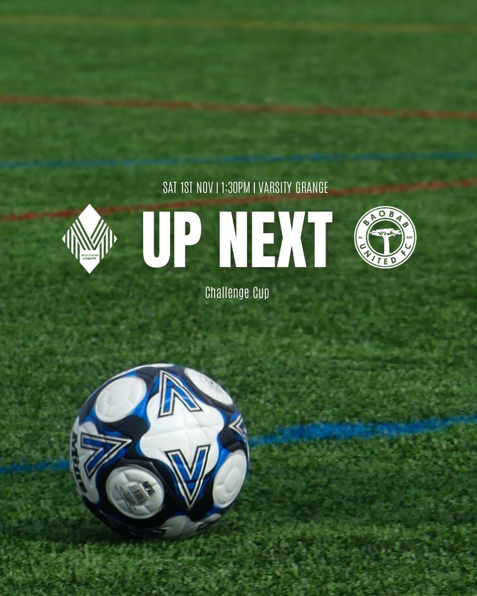 Only the one game this week for the club, and it’s another cup game for our Firsts. 

🏆 Challenge Cup
🆚 Baobab United FC 
📍 Varsity Grange 
🕜 KO: 1:30pm 

#mickleoverathletic